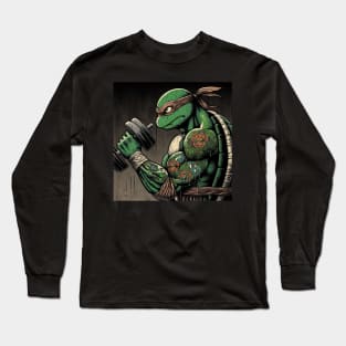 Fitness Ninja Turtles with tattoo Long Sleeve T-Shirt